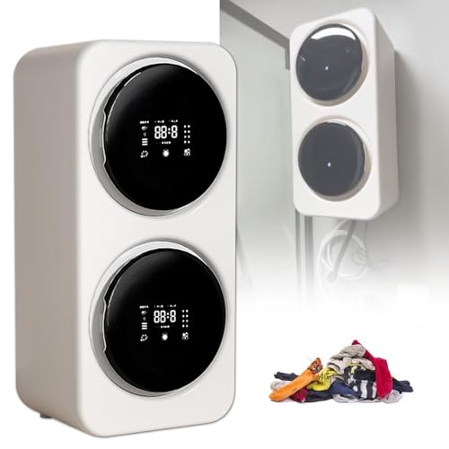 levigationlu Lavadora Y Secadora Portátil De 2×3.5L con Panel De Control, Lavadora De Ropa con Tina De Acero Inoxidable, 4 Modos, Secadora Eléctrica para Apartamentos, RV Rodantes