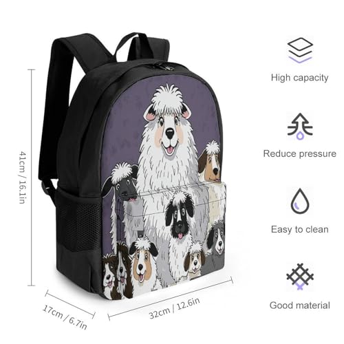 Old English Sheepdogs Dog Backpack Polyester Multipurpose Anti-Theft Shoulder Bag Big Capacity Gym Outdoor Hiking Backpack With Padded Straps2