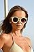 grinderPUNCH Oversized Sunglasses For Women Round Circle Oversized Mod Fashion (Creme, 50)