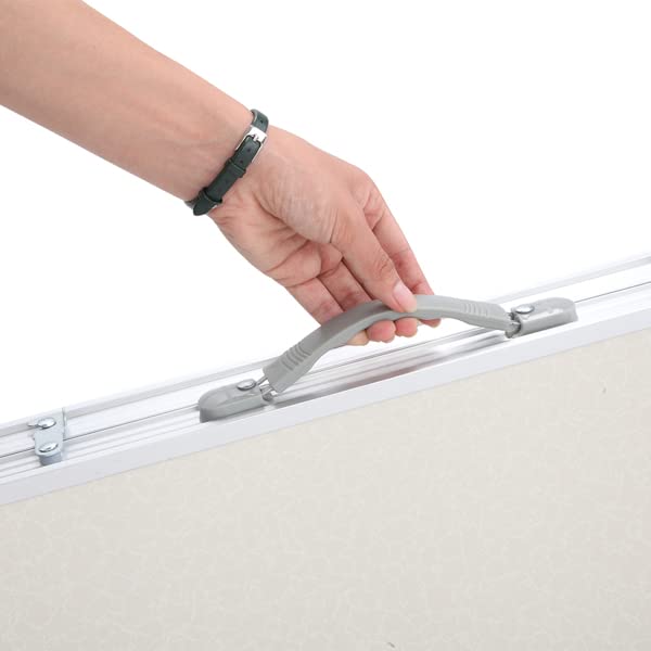 Aluminum Portable Folding Table 4 Foot, Camping Tables That Fold Up Lightweight, White Adjustable Height Picnic Table