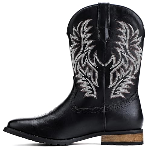 Cowboy Boots for Men Embroidery Men's Western Boots Retro Square Toe Mens Boots Botas Vaqueras Para Hombre4