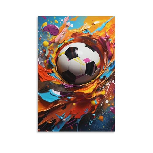 Football toile murale pour remplacer un mur blanc vide 50x75cm