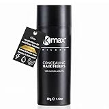 Kmax Hair Fibers, Fibre de kératine pour cheveux à action redensifiante et pour copier la calvitie Format économique (32 gr) (Auburn)