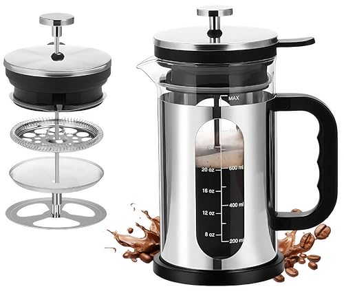 PanSukided Camping 34oz French Press Coffee & Tea Maker - Heat Resistant Borosilicate Glass