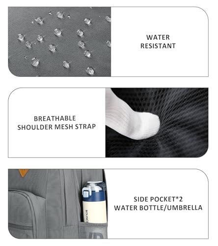 Image of abshoo Classical Basic Womens Travel Backpack For College Men Water Resistant Bookbag (Grey)