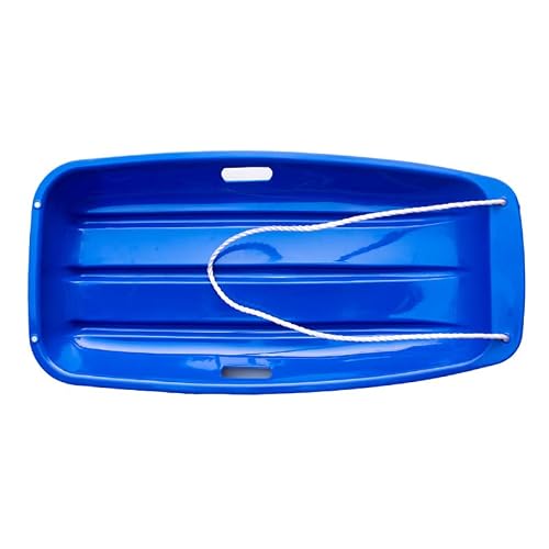 3-Pack Plastic Snow Sled For Kids & Adults 35" X 17" - Flexible Toboggan Sleds With Pull Rope & Two Handles For Up To 2 Sledders Winter Snow Sledding Downhill Outdoor ( Green, Blue & Red ) #TOP3
