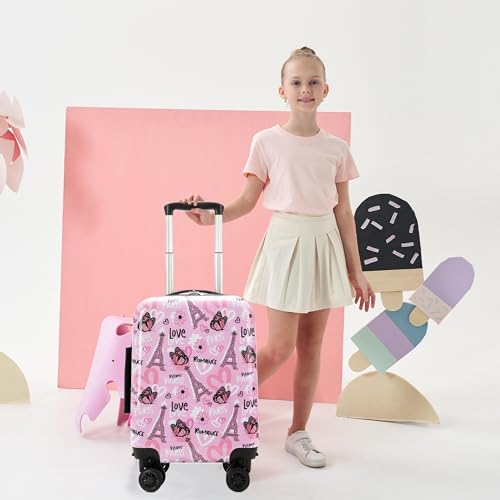 Image of Kids Luggage Set 2 piece Kids Suitcase with Spinner Wheels 16 inch Childrens Luggage for Girls With Wheels Hard Shell Luggage Sets Airline Approved