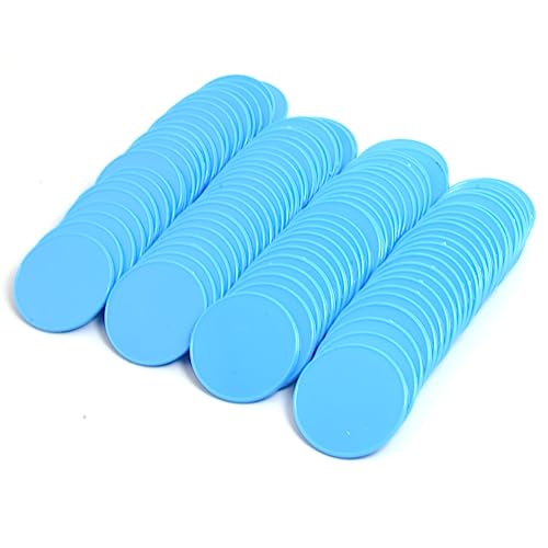Smartdealspro Undurchsichtiger Lernzähler aus Kunststoff, Mini-Poker-Chips, Spielsteine mit Aufbewahrungsbox (Himmelblau, 32 mm (100 Stück))
