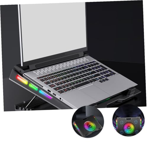 Base ergonómica para laptop con ventilación y luces miniatura 6