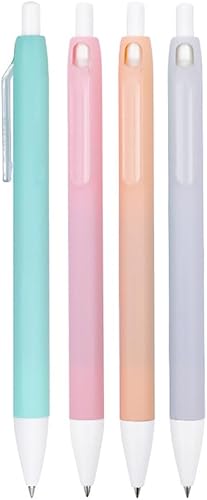 DUNBONG Bolígrafos retráctiles de tinta de gel, paquete de 4, bolígrafos de gel negros, secado rápido, bolígrafos de gel de punta fina de 0.020 in,