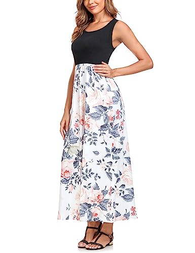 Image of Lacavocor Womens Summer Maxi Dress Tank Top Sleeveless Long Dresses