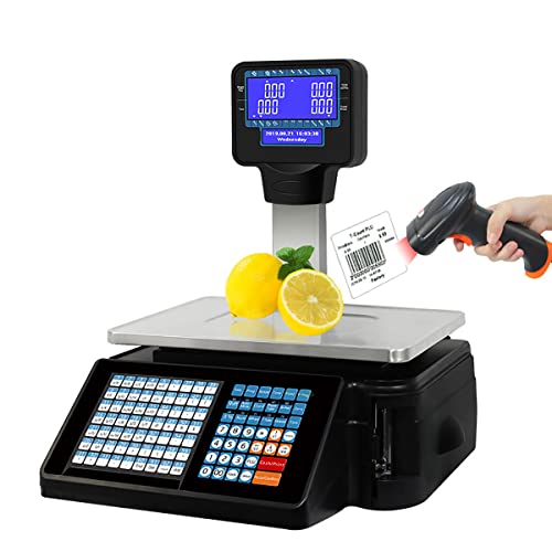 Báscula Comercial Electrónica con Impresora y Display Dual miniatura 1