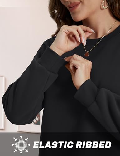 Image of TACVASEN Women's Crewneck Sweatshirt Fleece Lined Sherpa Pullover Winter Shirt Warm Sweaters Long Sleeve Tops