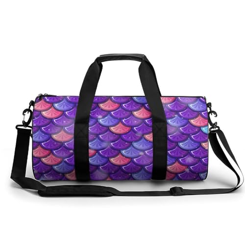 Duffel bag sirène violet 45x23x23cm ultra léger pour la randonnée