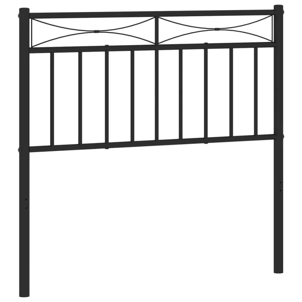 vidaXL Cabecero, Cabecera de Somier con Patas, Cabezal para Estructura Marco de Cama, Cabecero para Dormitorio Hogar, Metal Negro 90 cm