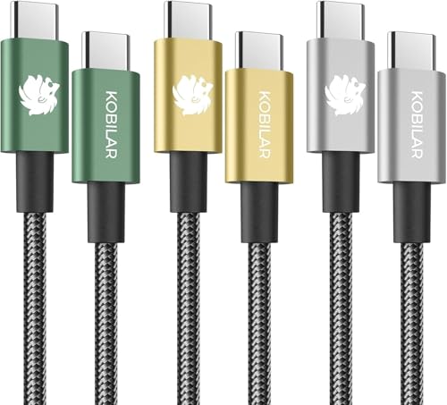 Kobilar 240W Type C to Type C Fast Charging Cable - USB C Cables for iPhone 15, MacBook Pro, iPad Pro, Samsung - C to C Cable for Quick Charge (3pack-1.5+3.3+6ft)