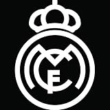 TPJD Venture Real Madrid Spain Soccer Sports Team 5.9' Tall FC Crown Futbol Logo Custom Die Cut Decal - White Color