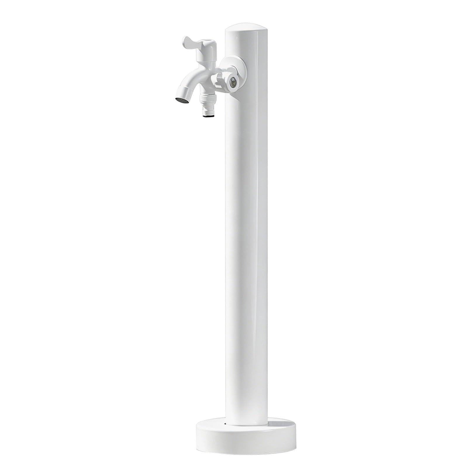 Lonmrrton A Freestanding Outdoor Water Column Faucet, 304 Stainless Steel Garden Water Spigot Stand With Dual Outlet Tap, Water Dispenser Hydrant For Patio Backyard Car Wash Pet Bathing(,Height: 60Cm/23.6In)