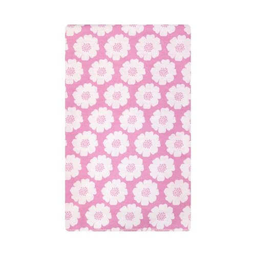 Image of Hudson Baby Infant Girls Cotton Flannel Burp Cloths 10-Pack, Pink Daisies, One Size