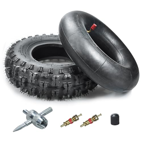 HOLATO 4.10/3.50-6 4.10-6 NHS Tire and Inner Tube for Lawn Mower Wheelbarrows 4 Wheelers ATV Quad Go Kart Snow Blower Tractors Hand Trucks Generators Utility Carts Trolleys Mini Bike Heavy Duty 1 Pack