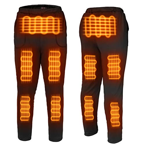 FERNIDA Heated Pants USB Electric Thermal Heating Trousers Cold-Proof Bottom Men/Women(Battery Not Included) (Black, Large)