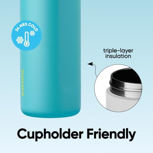 Image of Owala FreeSip Insulated Stainless Steel Water Bottle with Straw, BPA-Free Sports Water Bottle, Great for Travel, 24 Oz, Summer Sweetness