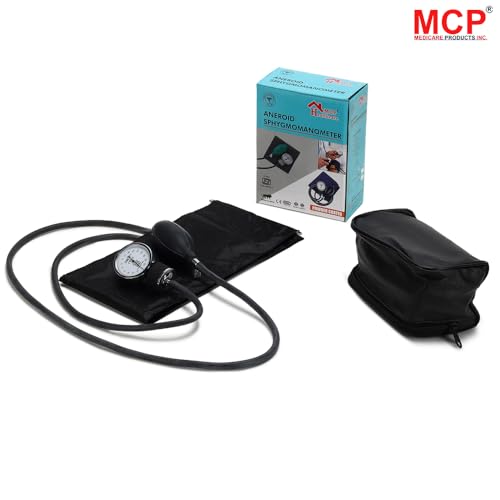 Image of MCP Healthcare Aneroid Arm Blood Pressure Monitor: Manual Sphygmomanometer (Black)