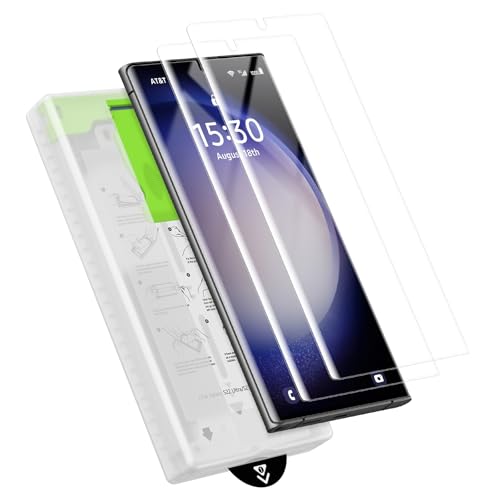 Sombbry 2 Pack Samsung Galaxy S23 Ultra / S22 Ultra Curved Edge HD Clear Screen Protector PET Film with Auto Dust Elimination Cabin Anti-Glare Sensitive Touch Bubble-Free Case Friendly