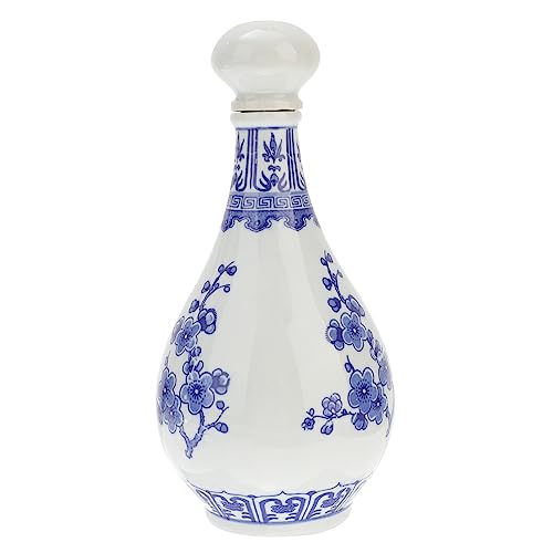 BIUDECO 景徳鎮青花磁器酒瓶 軽量滑らか表面 製ホームワイン保存ボトル 安