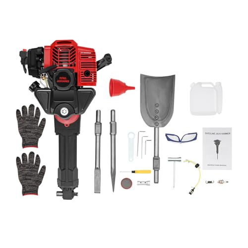 Pala de Gasolina, ahoyadora 52 CC, 1900 W, 2 Tiempos, monocilíndrico, 6500 RPM, Arranque Manual, Multifuncional para jardín, Granja y Exteriores