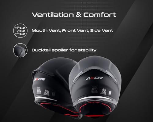 Axor Hunter Full Face Helmet - Matte Black Dull Black - Image 4