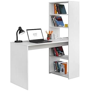 Comfort desk with reversible shelf, computer table, 120 x 52 x 72/144 cm Nordic