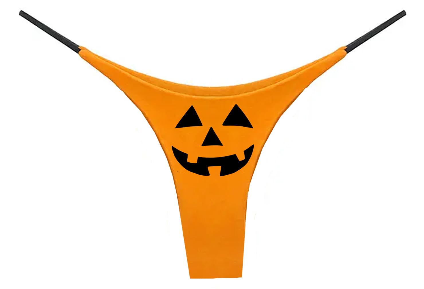 Southern Sisters Jack O Lantern Carved Pumpkin Face Underwear For Women Thong Orange, Orange, M