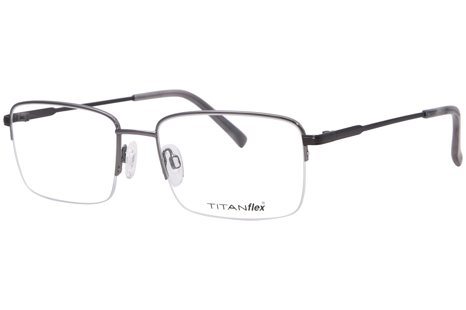 M1014 DGN Eyeglasses Men's Dark Gunmetal Semi Rim Rectangle Shape 55mm