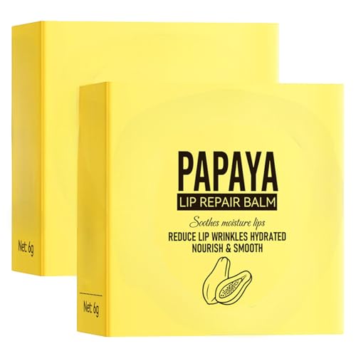 2Pcs Maschera Labbra Notte Super Idratante, Maschera per Labbra Notte, Trattamento Nutriente per Labbra Secche e Screpolate, Vegan e Non Testato Sugli Animali, Lip Balm, Gusto Papaya lipmask-6