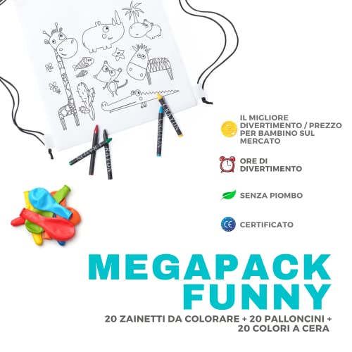 20 Zainetti da Colorare + 20 Palloncini compleanno...