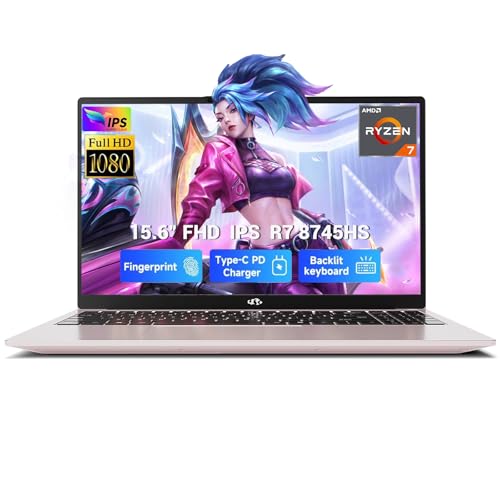 NIMO 15.6" IPS FHD-Gaming-Laptop-Computer, AMD Ryzen 7 8745HS 16GB DDR5 RAM 1TB SSD Radeon 780M-Graphics (8C/16T, up to 4.9GHz B
