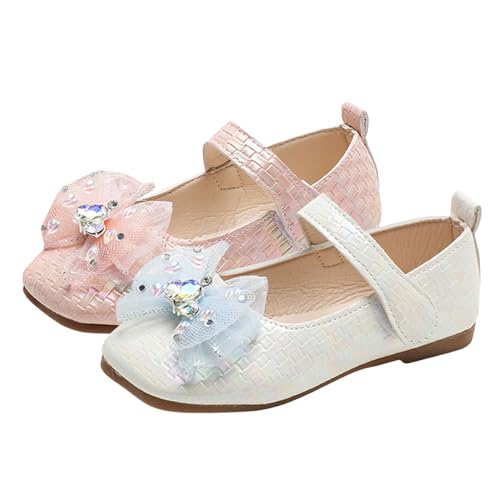 IWIHMIV Toddler Girls Comfortable Dress Shoes Soft Sole Mary Jane Princess Ballet Flat Shoes with Bow for Party School3