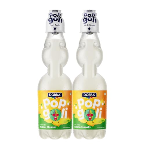 Dobra Pop Goli - Nimbu Masala Flavour | Goli soda |Marble soda |Banta | Fizzy Mocktail Mix | Pack of 2 | 2 x 225ml