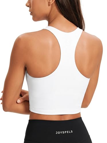 Workout Tank Tops Woman Longline Sports Bras Crop Yoga Top White