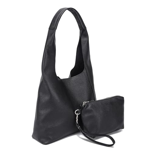 Image of Genuine Leather Hobo Tote Bag for Women