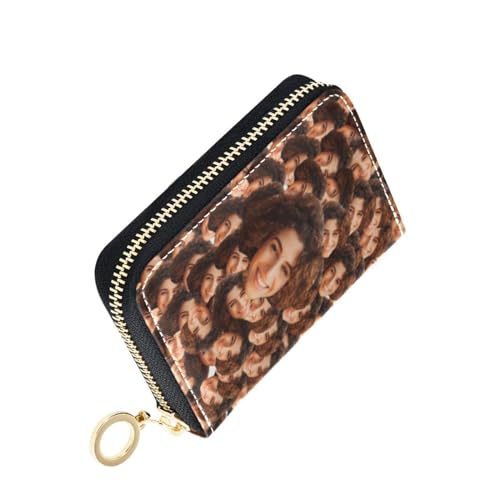 Women's Credit Card Holder Wallet Leather Zipper Card Case for Ladies Girls Custom2