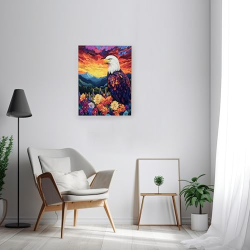 Lienzo floral de águila de 40x50 cm para dar vida y elegancia a tu sala de estar 3
