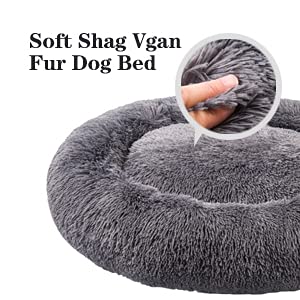 Mirkoo The Dog’s Bed Sound Sleep Donut Dog Bed & Cat Bed, Original Calming Anti-Anxiety Premium Quality Plush Nest Snuggler