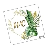 Autocollant de salle de bain - l'autocollant mural présente une ambiance naturelle avec un design des plantes vertes, autocollant de salle de bain