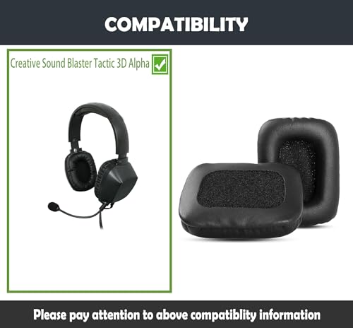 Repuestos de almohadillas para auriculares Sound Blaster Tactic 3D Alpha para Creative Sound Blaster Tactic 3D Alpha con cuero proteico y espuma viscoelástica miniatura 2