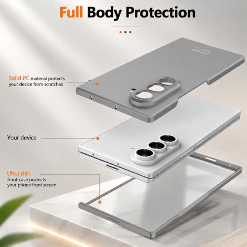 Image of TechTrendz Hard PC Ultra Slim Matte Case for Samsung Galaxy Z Fold 8 Ultra,Shockproof Anti Scratch Protective Cover with Wireless Charging Compatible with Z Fold 8 Ultra 5G (Cold Mountain Ash) Gray