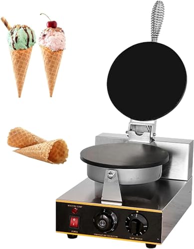 Máquina for hacer conos de helado Máquina eléctrica for hacer conos de gofres Rollos de huevo redondos Bandeja for hornear de postre eléctrica antiadherente Regalo de cocina for restaurante, panadería