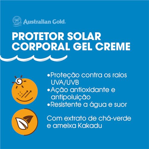 AUSTRALIAN GOLD PROTETOR SOLAR CORPORAL GEL CREME FPS30 200G