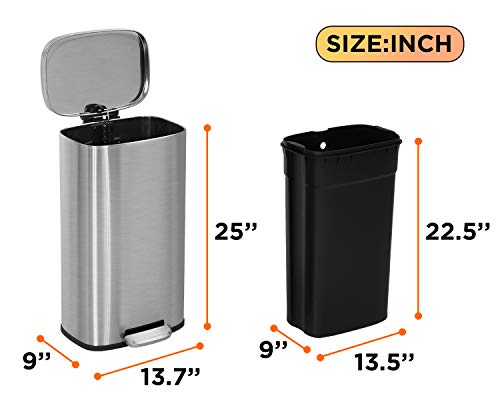 Caneca de Basura de Acero Inoxidable 8 Galones con Tapa miniatura 7